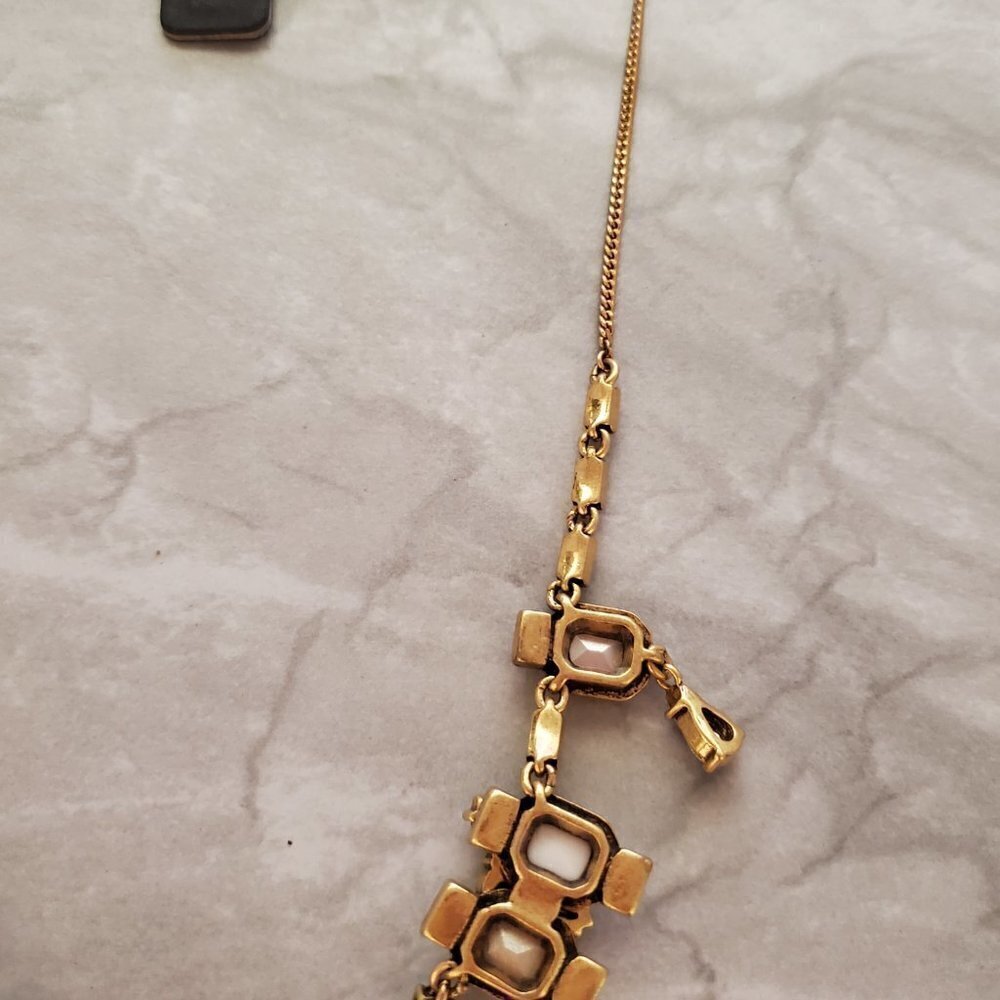 ✨ NEW J.Crew Rhinestones Crystals Mercury Glass Anitqed Statement Necklace ✨ - Picture 12 of 16